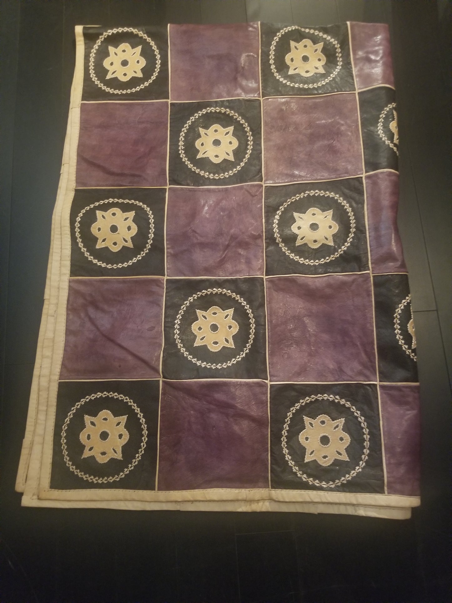 Hausa Cameroonean Leather area rug tapestry