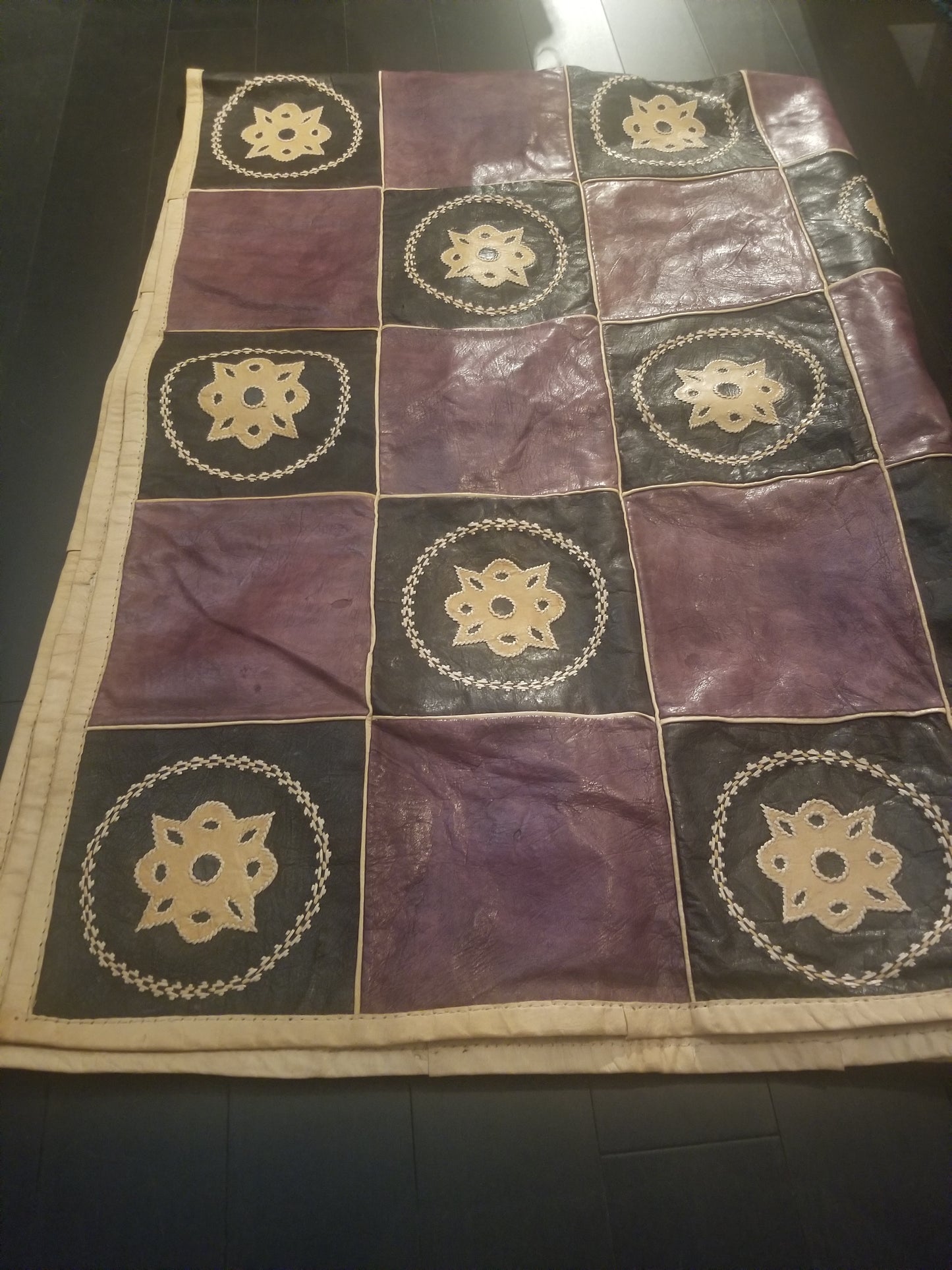 Hausa Cameroonean Leather area rug tapestry