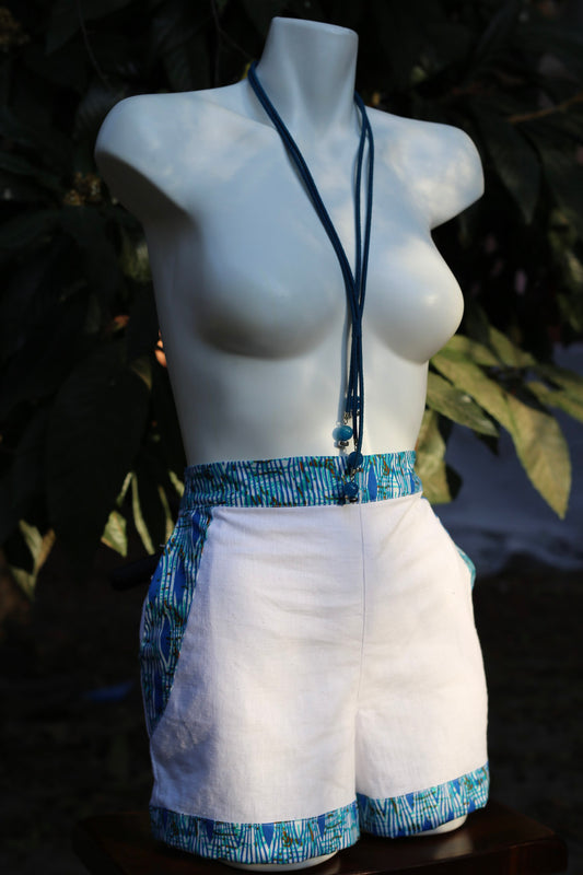 Linen & Ankara Shorts