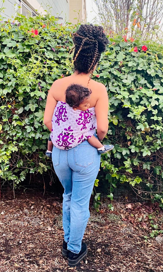 BabyMwana Kanga/Lesso White purple