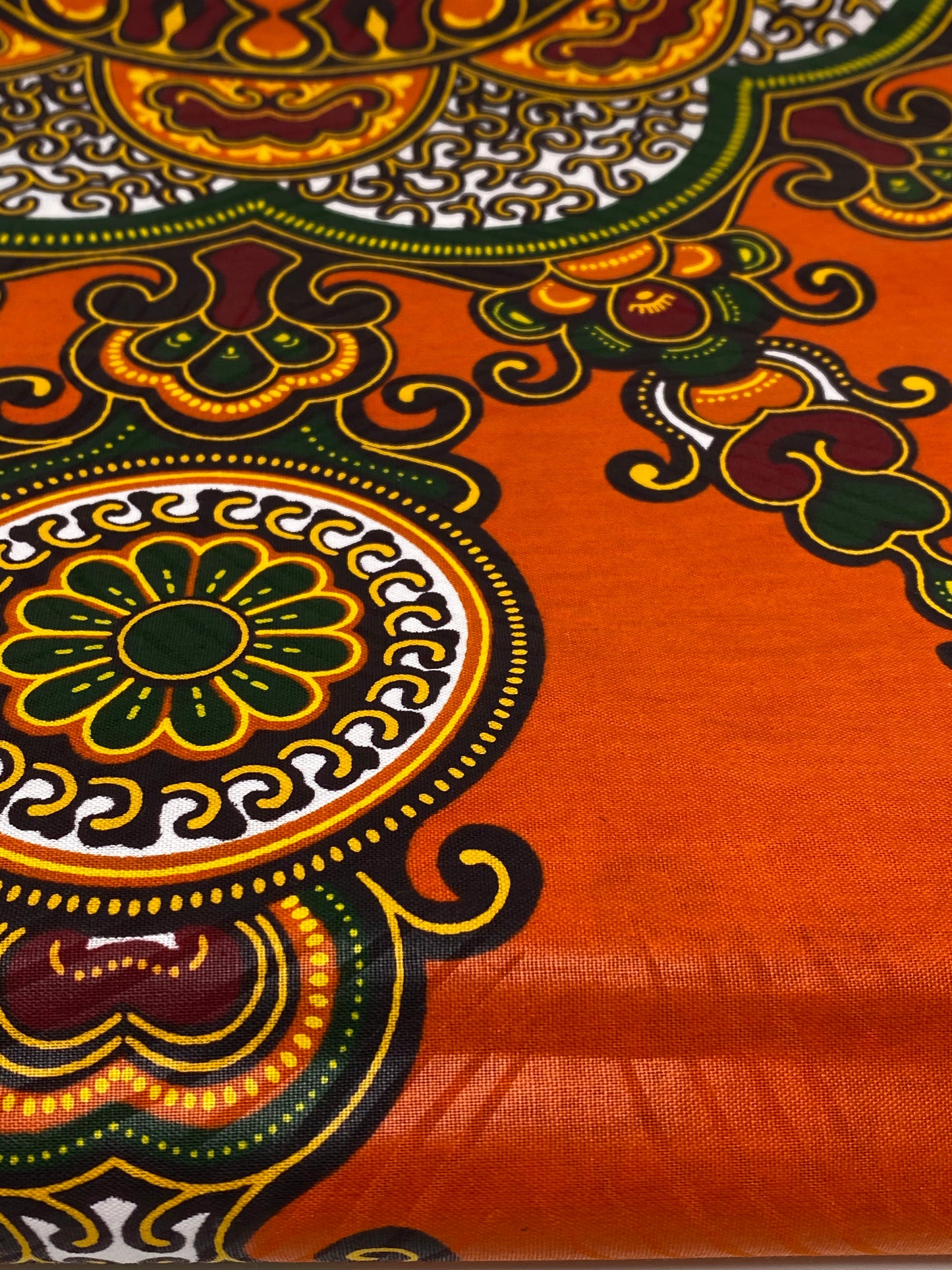 Orange dashiki cotton wax