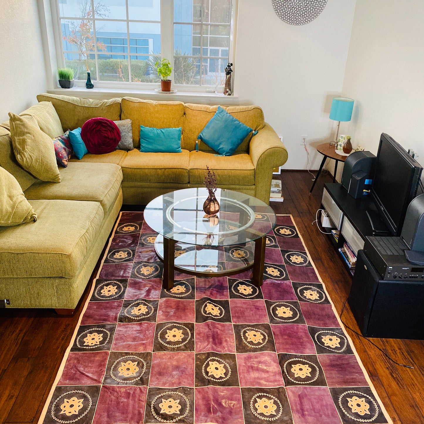 Hausa Cameroonean Leather area rug tapestry