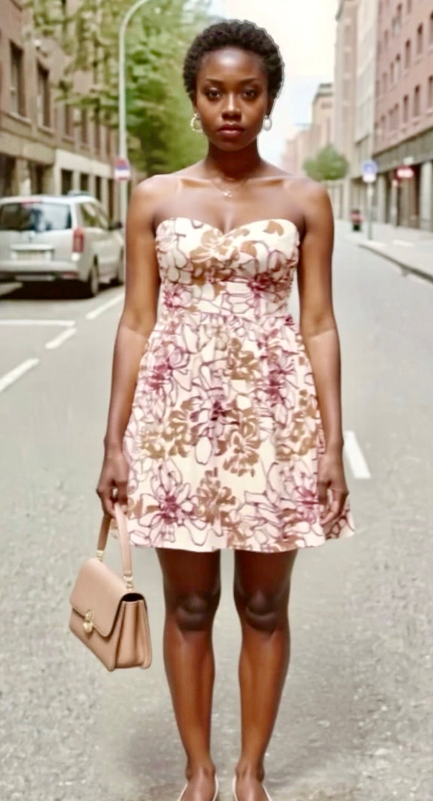 2 piece strapless top & bubble dress