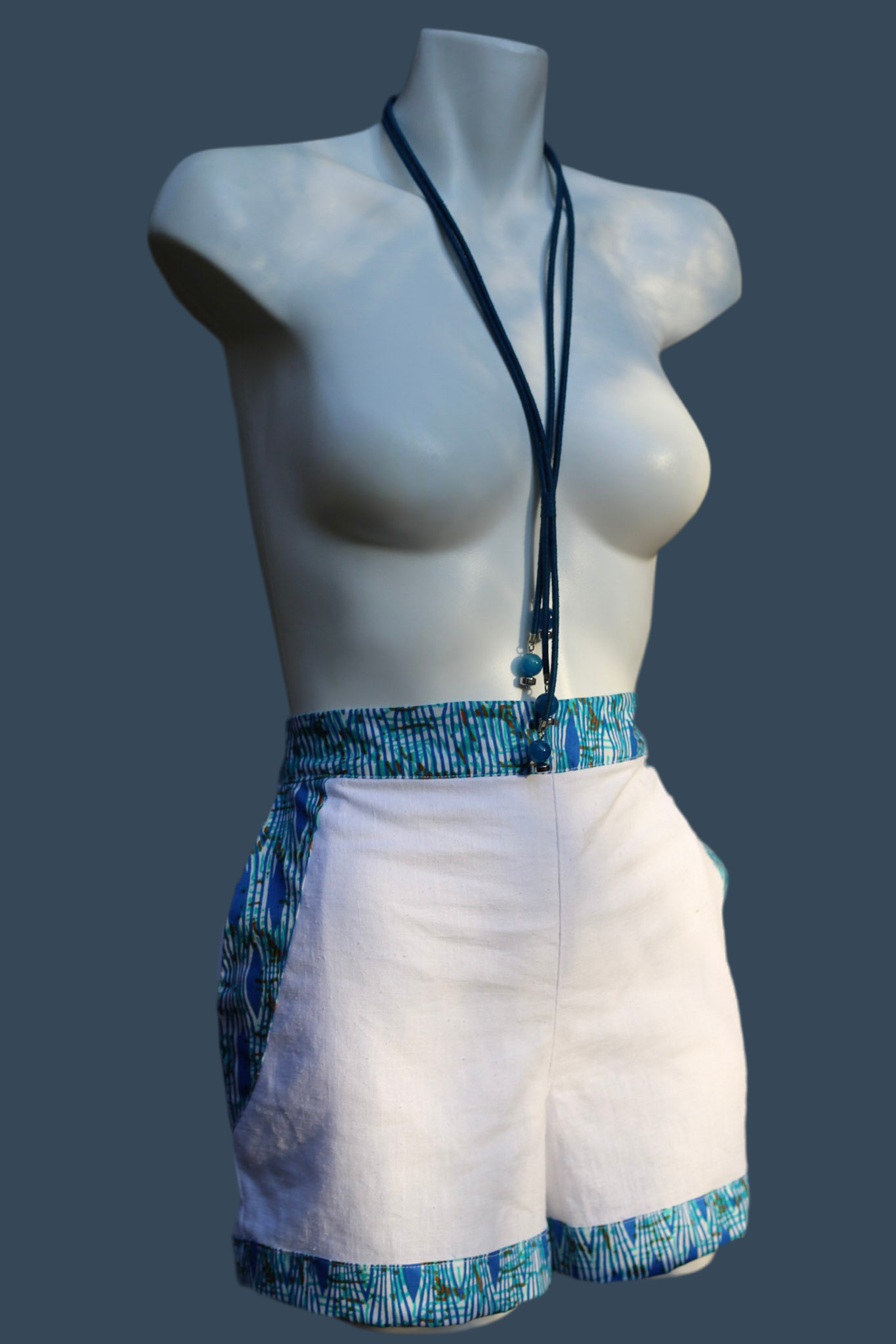 Linen & Ankara Shorts
