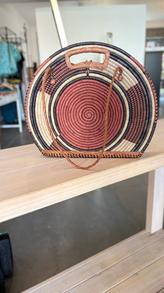 Handwoven Bolga Circle Tote Bag – Natural Elegance Meets Artisan Craft