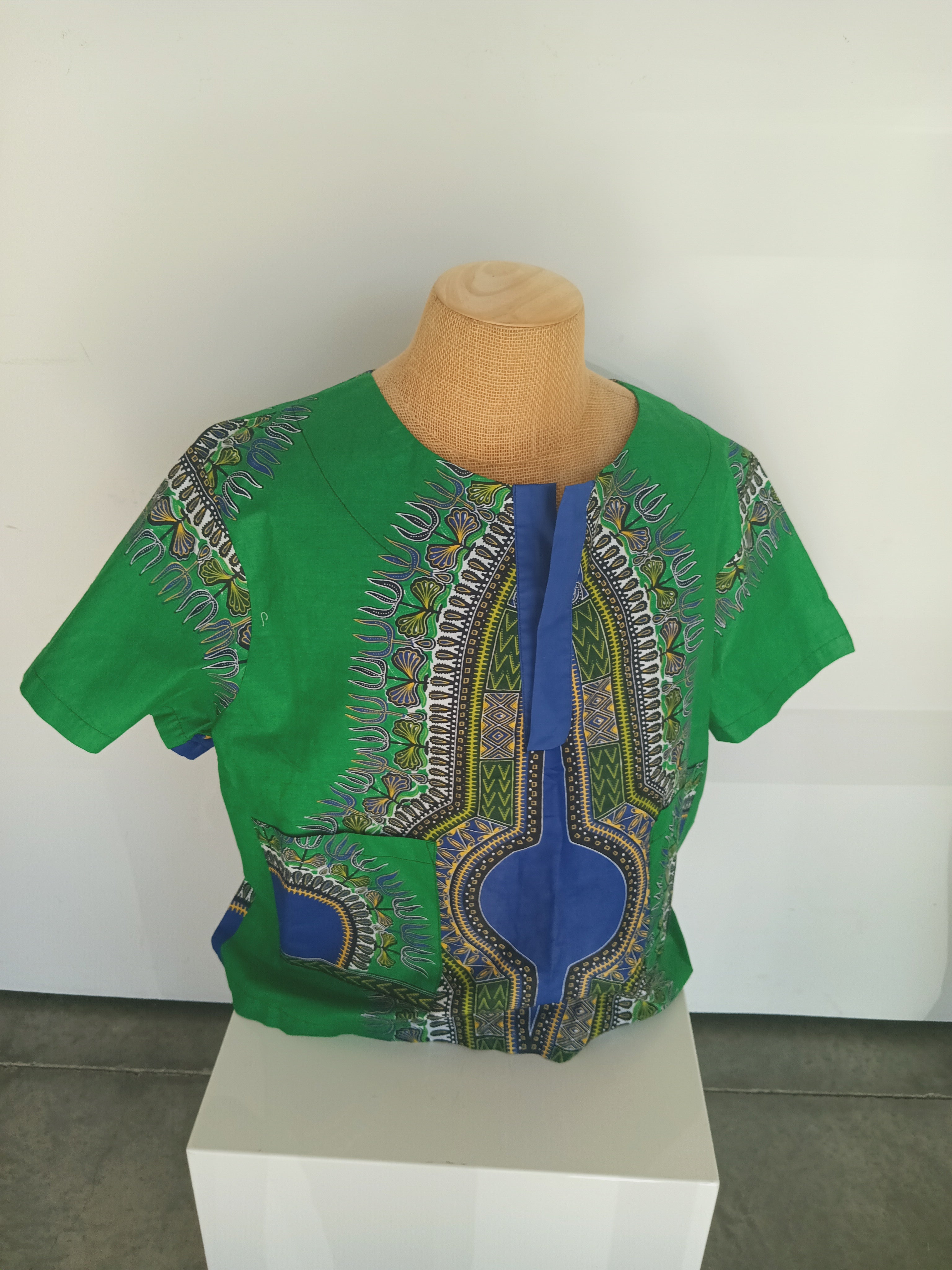 Green Ankara fabric unisex top – Ne Ndoro