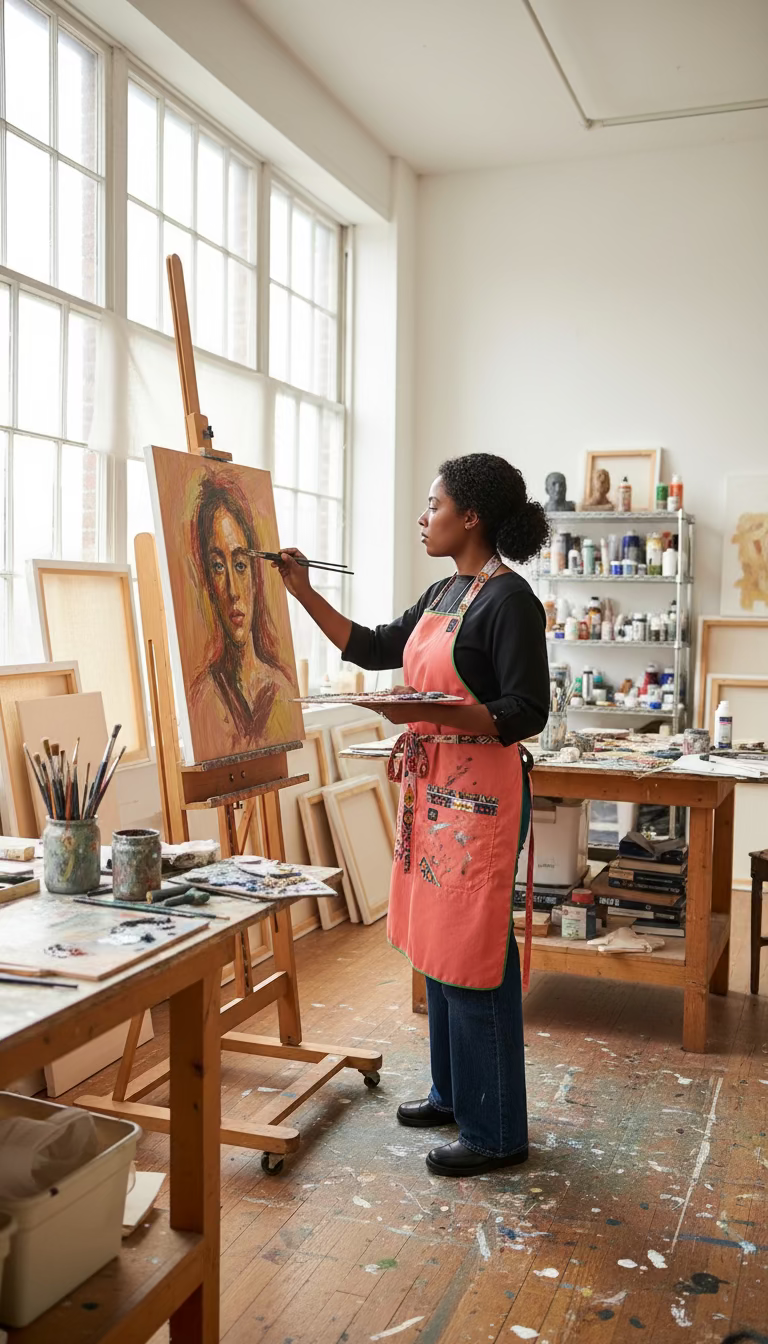 Reversible print fabric apron (Ndebele & Solid Salmon)