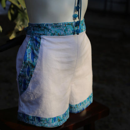 Linen & Ankara Shorts