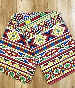 Ndebele print fabric with geometric designs